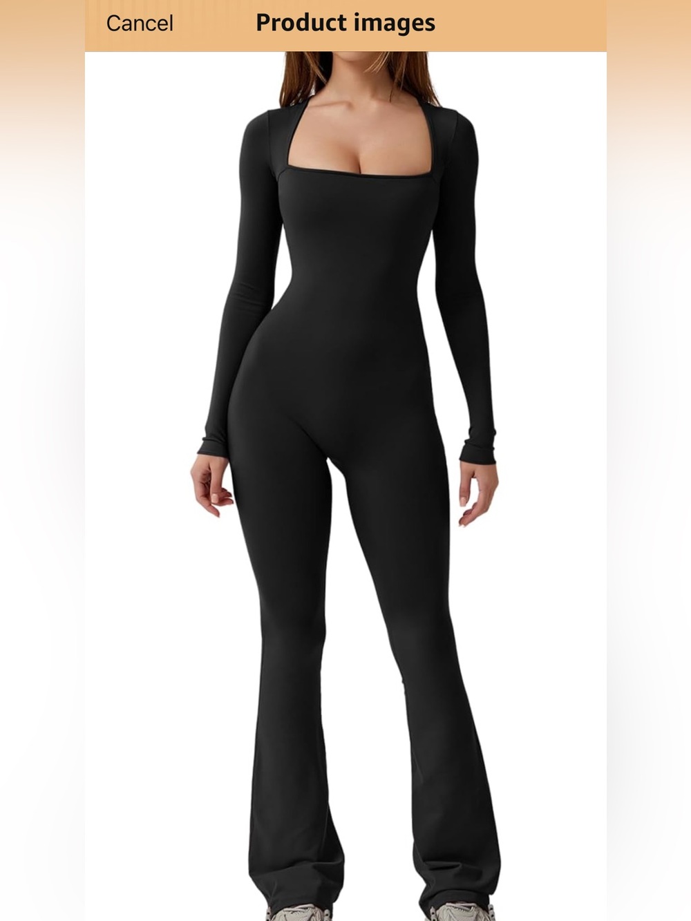 Women’s Black Long-Sleeve One-Piece Jumpsuit